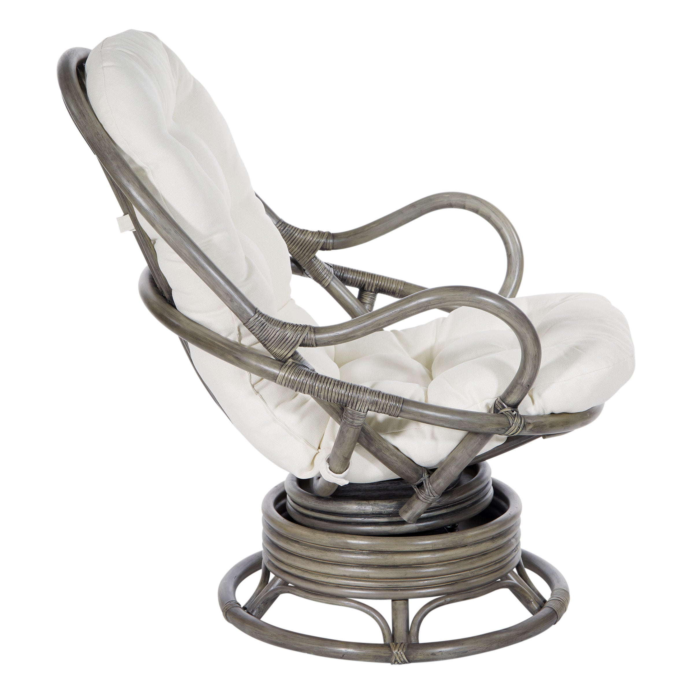 Tahiti Rattan Swivel Rocker - White