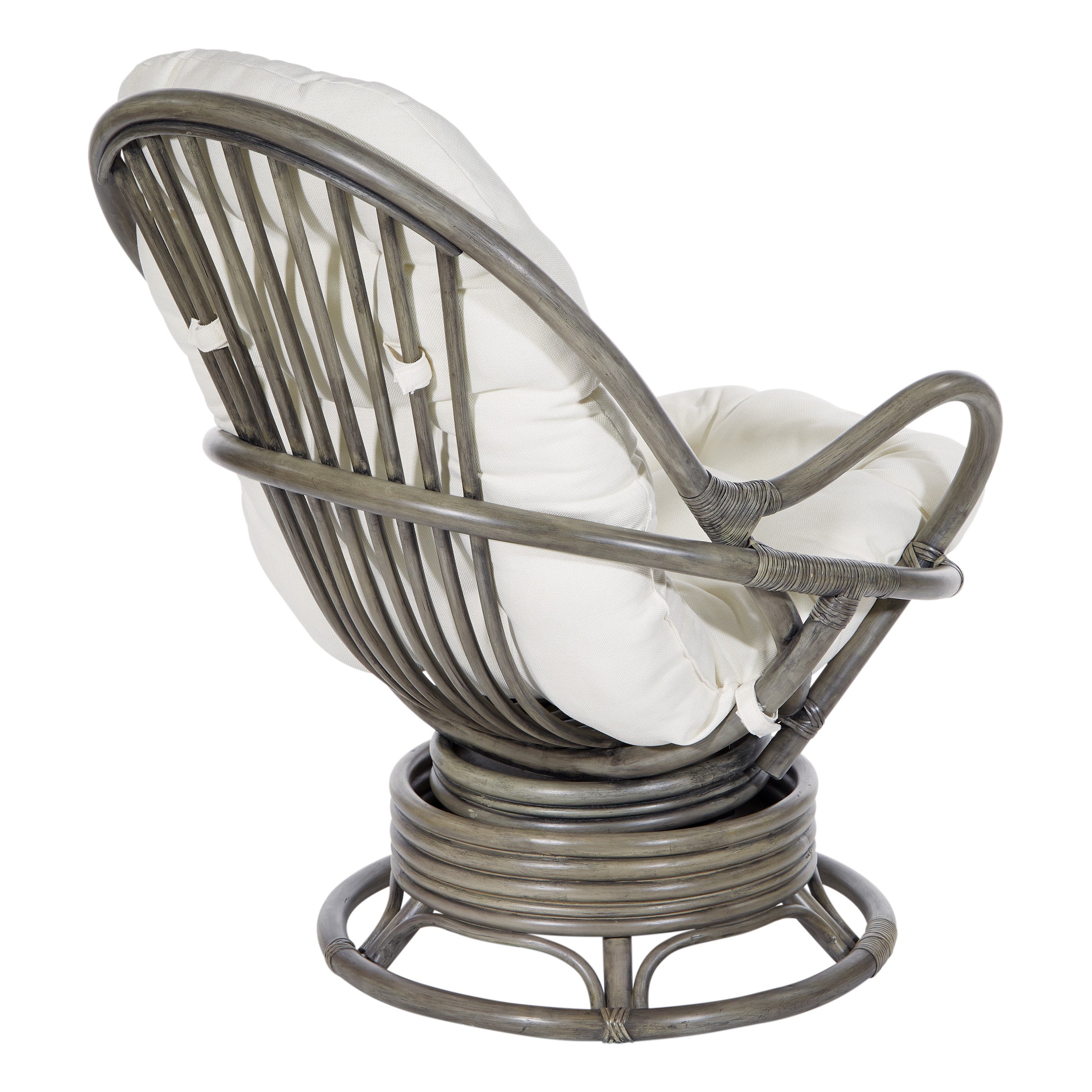 Tahiti Rattan Swivel Rocker - White