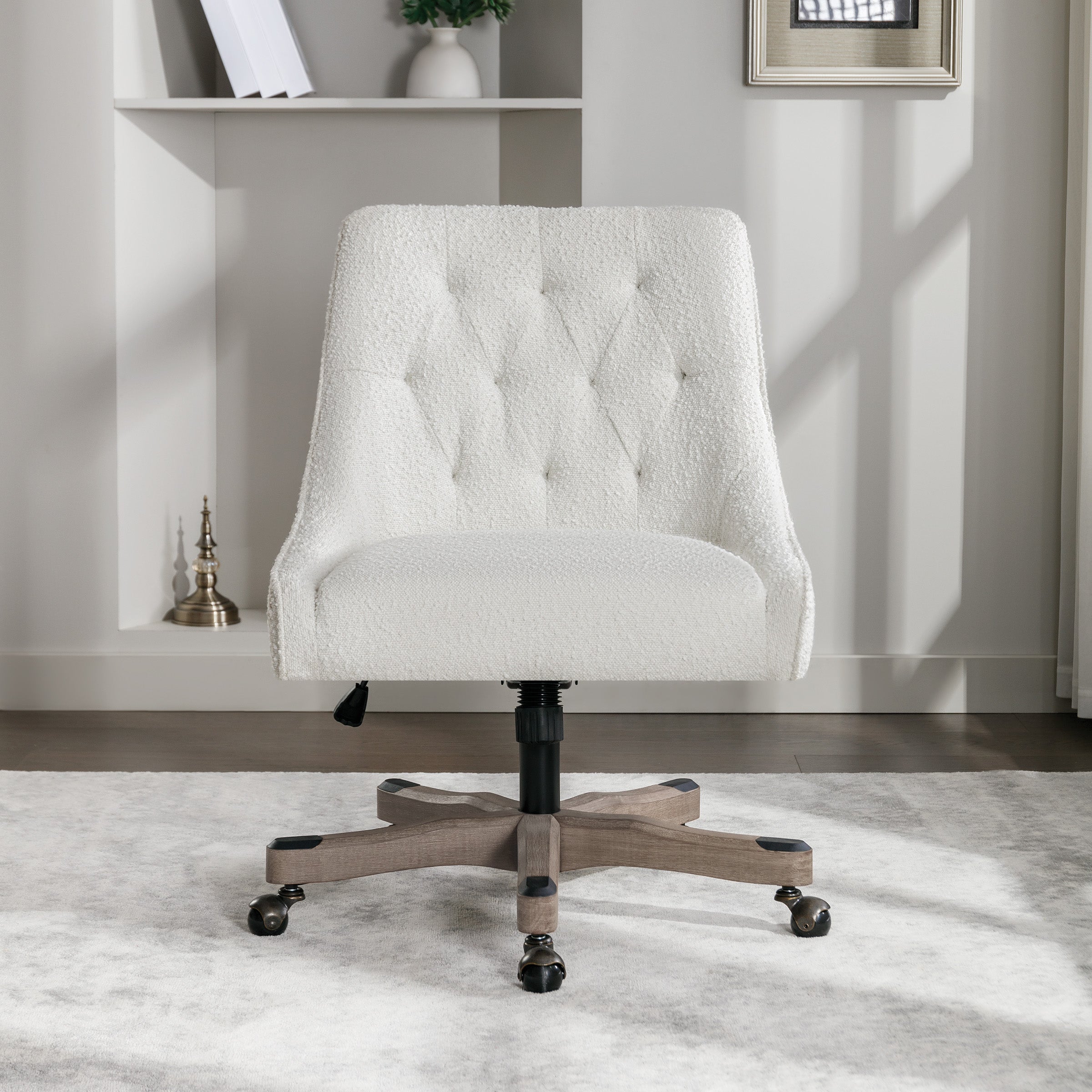 Tindal Office Chair - White Boucle