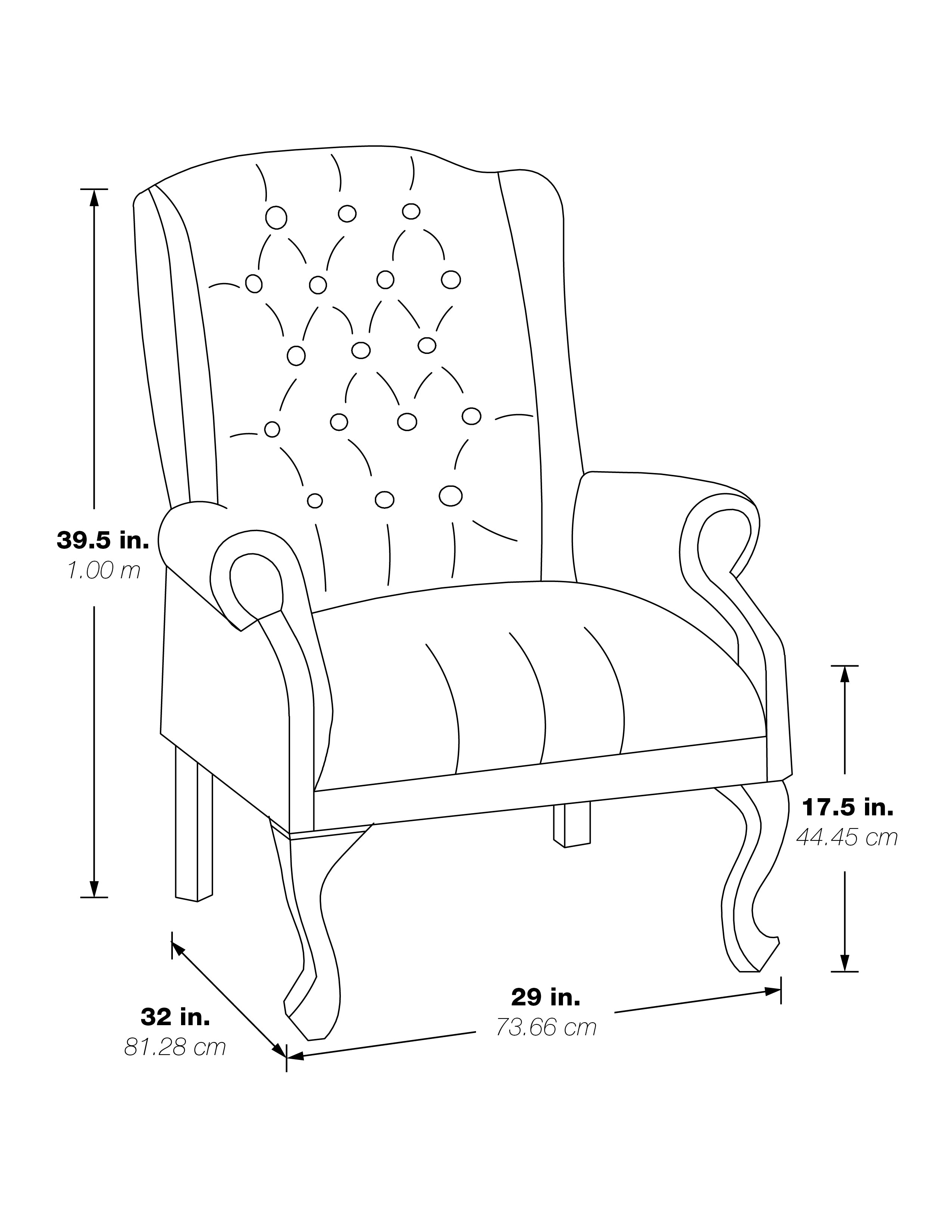 Traditional Queen Anne Style Chair - Royal Cherry