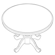 Townsend Round Table with Queen Anne Base 48"Dia. X 30"H - Royal Cherry