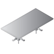 Townsend Rectangular Table with 2 Queen Anne Bases 72x36x30H - Royal Cherry