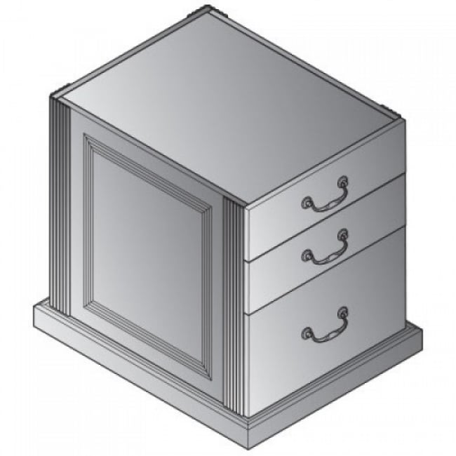 Townsend Right Box/Box/File Pedestal W/End Panel For 66" Desk - Royal Cherry