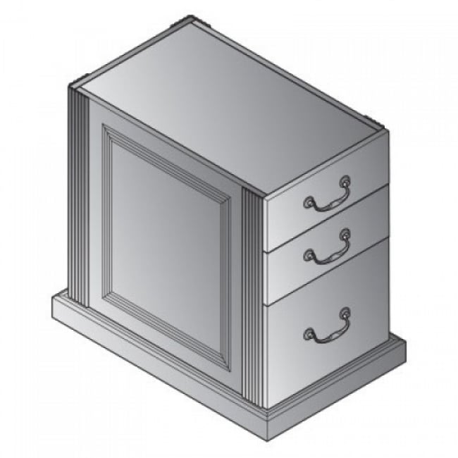 Townsend Right Box/Box/File Pedestal For 66" Desk - Royal Cherry