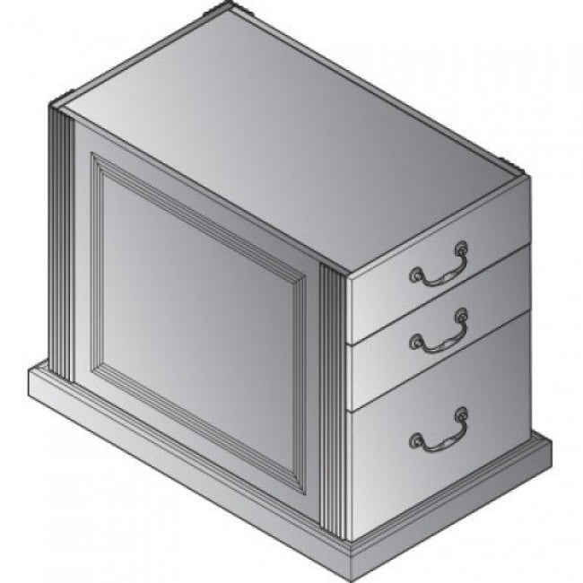 Townsend Left Box/Box/File Pedestal W/End Panel For 72" Desk - Royal Cherry