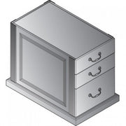 Townsend Right Box/Box/File Pedestal W/End Panel For 72" Desk - Royal Cherry