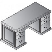 Townsend 66X30 Double Pedestal Desk - Royal Cherry