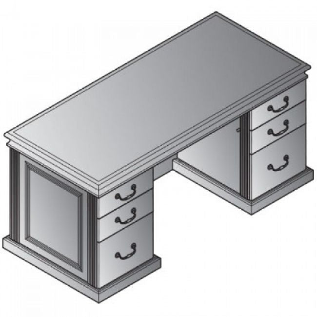 Townsend 66X30 Double Pedestal Desk - Royal Cherry