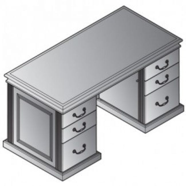 Townsend 60X30 Double Pedestal Desk - Royal Cherry
