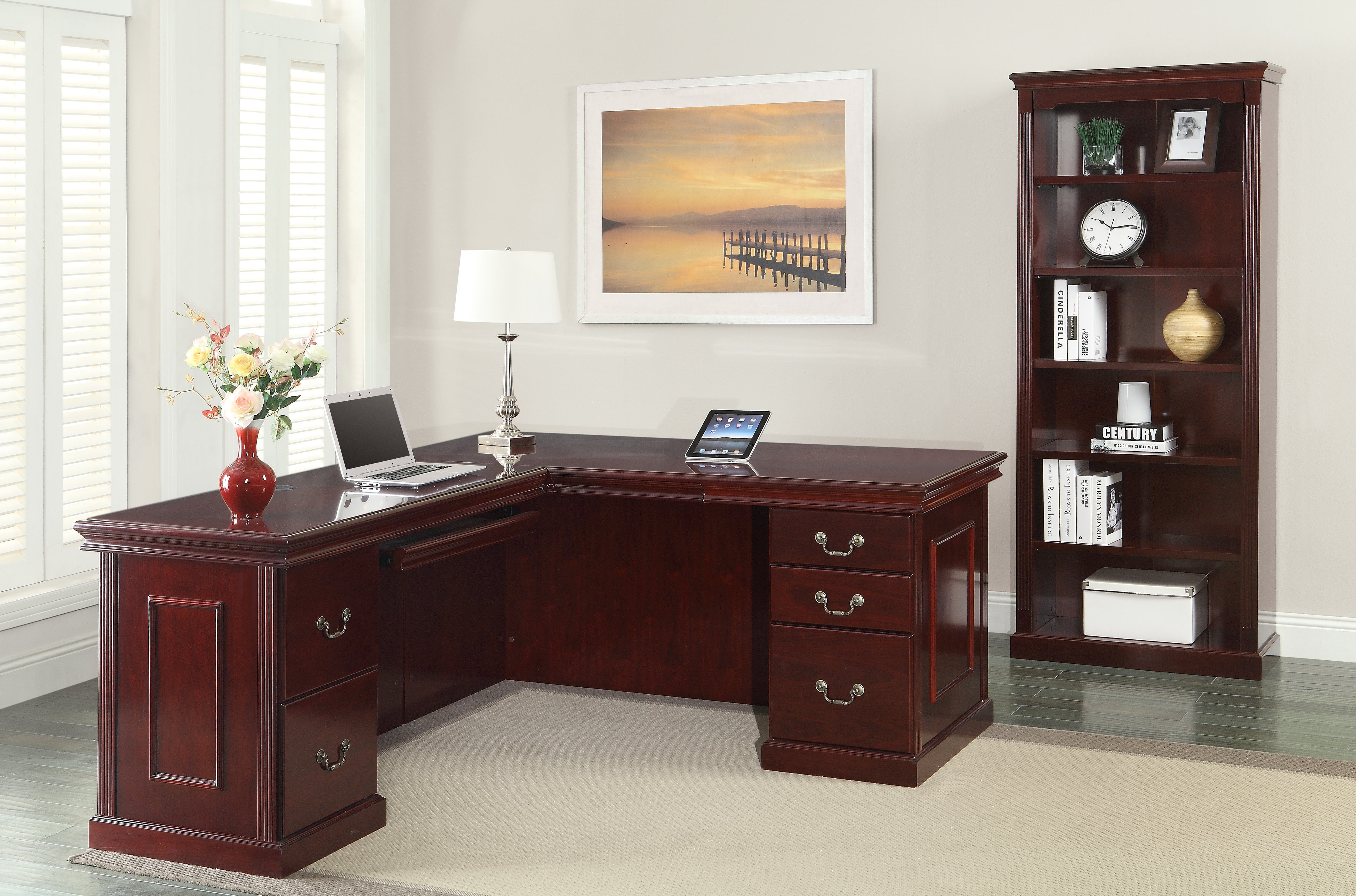 Townsend 66X78 L-Shape W/Left Return - Royal Cherry