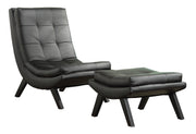 Tustin Lounge Chair and Ottoman Set - Black