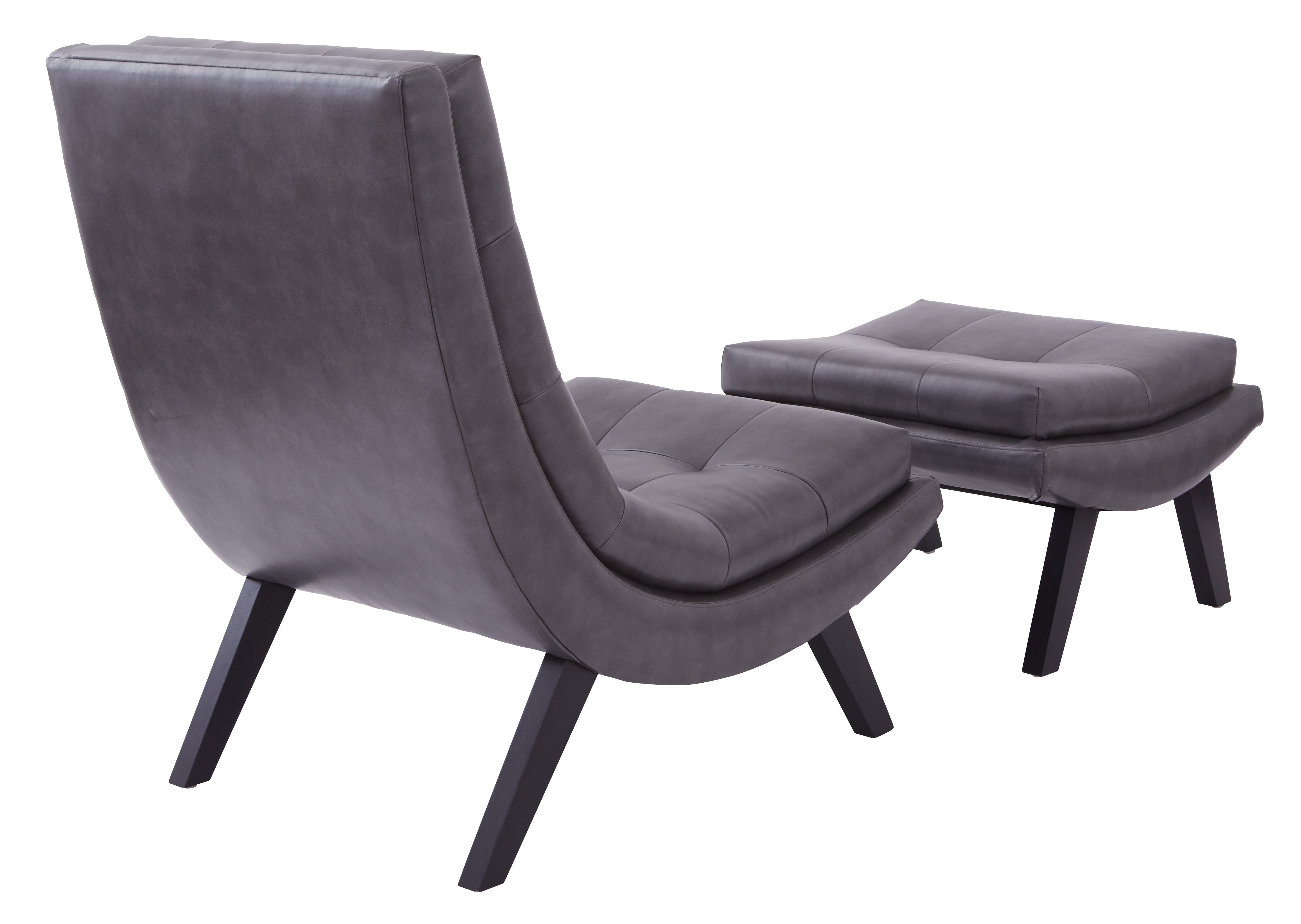 Tustin Lounge Chair and Ottoman Set - Pewter