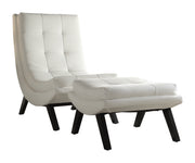 Tustin Lounge Chair and Ottoman Set - White