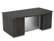 Tuxedo 72 x 42 Bow Front Desk Set - Dark Roast