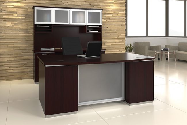 Tuxedo Double Pedestal Desk - Dark Roast
