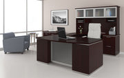 Tuxedo U-Shape w/ Bridge on Right + Hutch 72x114 - Dark Roast
