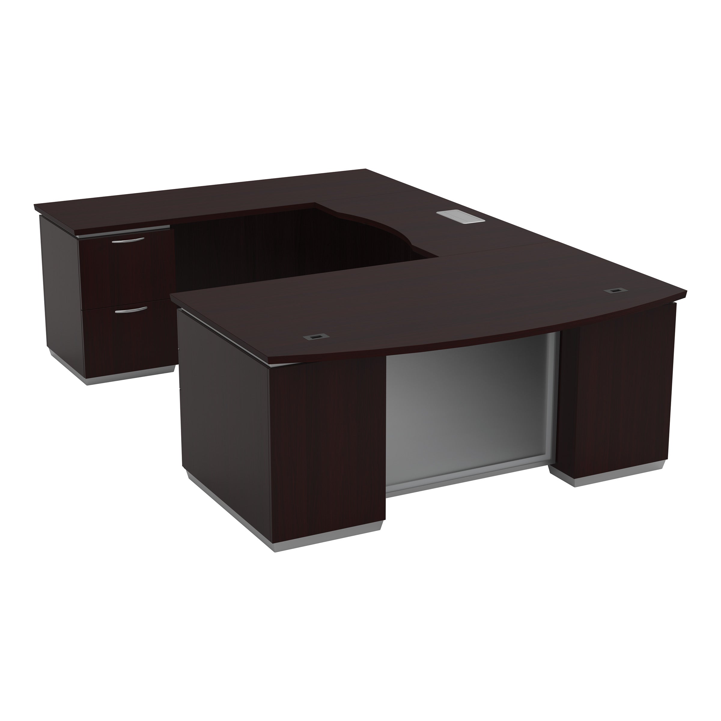 Tuxedo U-Shape w/ Bridge on Left 72x114 - Dark Roast