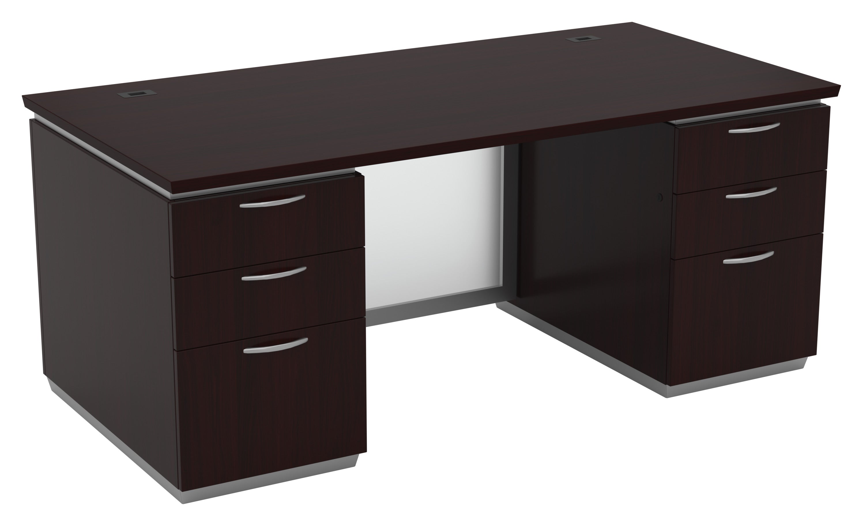Tuxedo Double Pedestal Desk 72x36 - Dark Roast