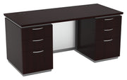 Tuxedo Double Pedestal Desk 66x30 - Dark Roast