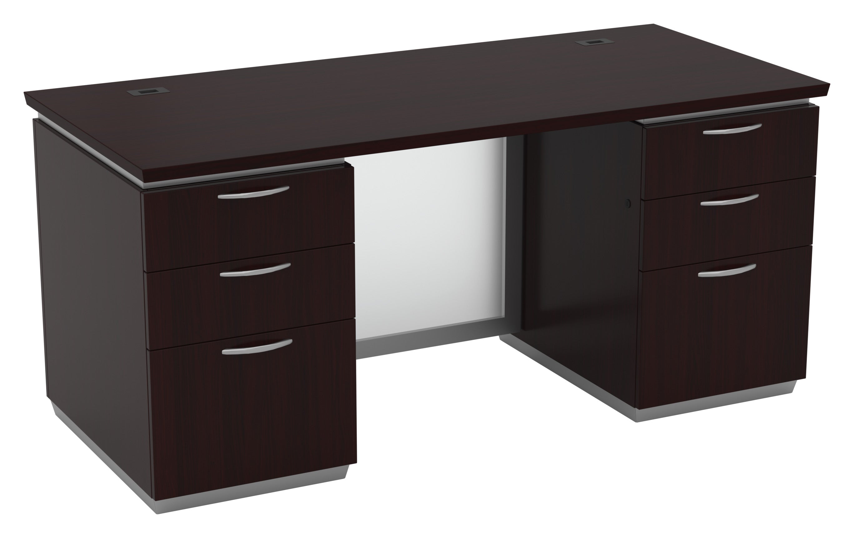 Tuxedo Double Pedestal Desk 66x30 - Dark Roast