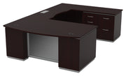 Tuxedo U-Shape w/ Right Bridge + MultiFile Pedestal 72x114 - Dark Roast