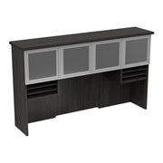 Tuxedo 72" Hutch with Glass/Aluminum Doors - Slate Grey