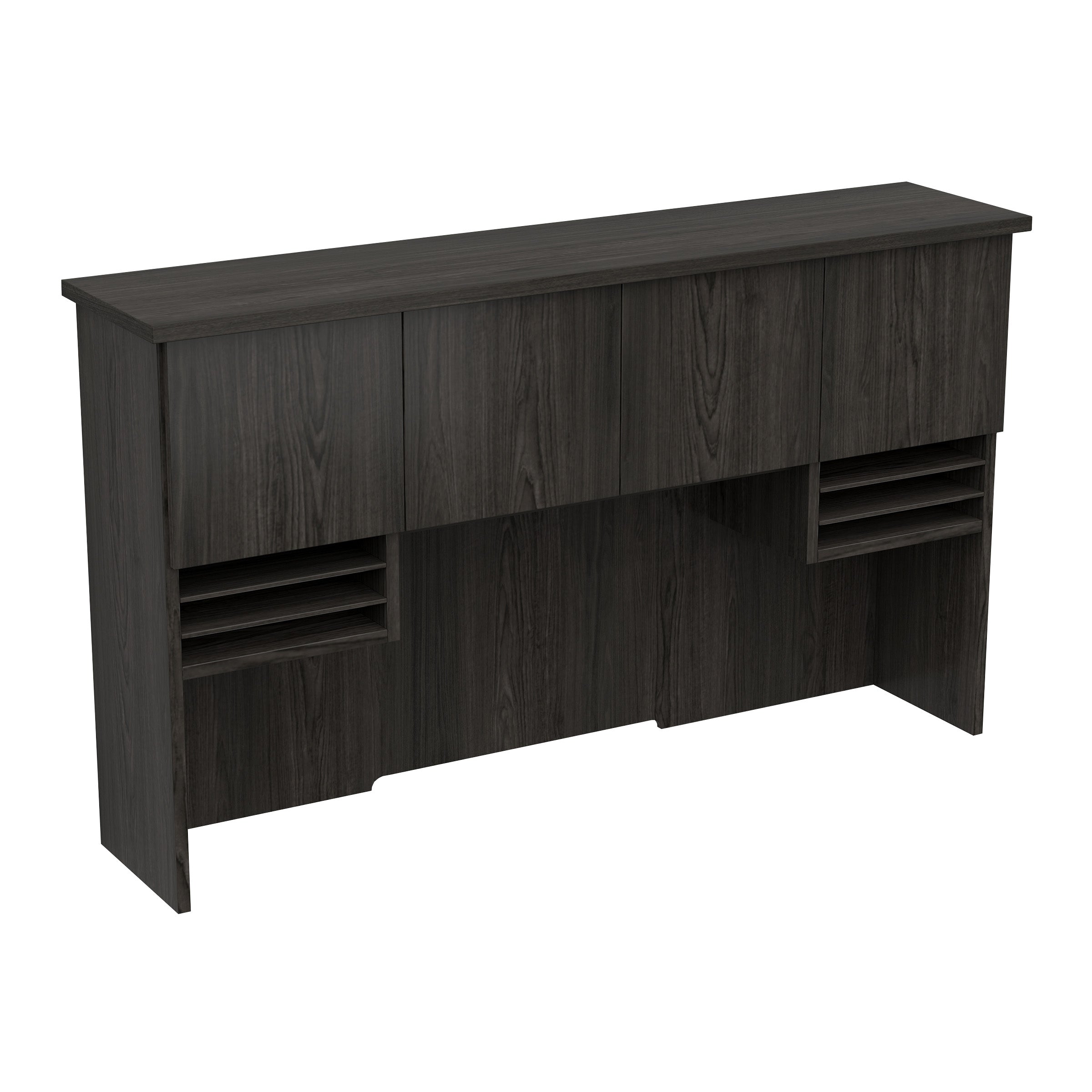 Tuxedo 72" Hutch with Wood Doors - Slate Grey
