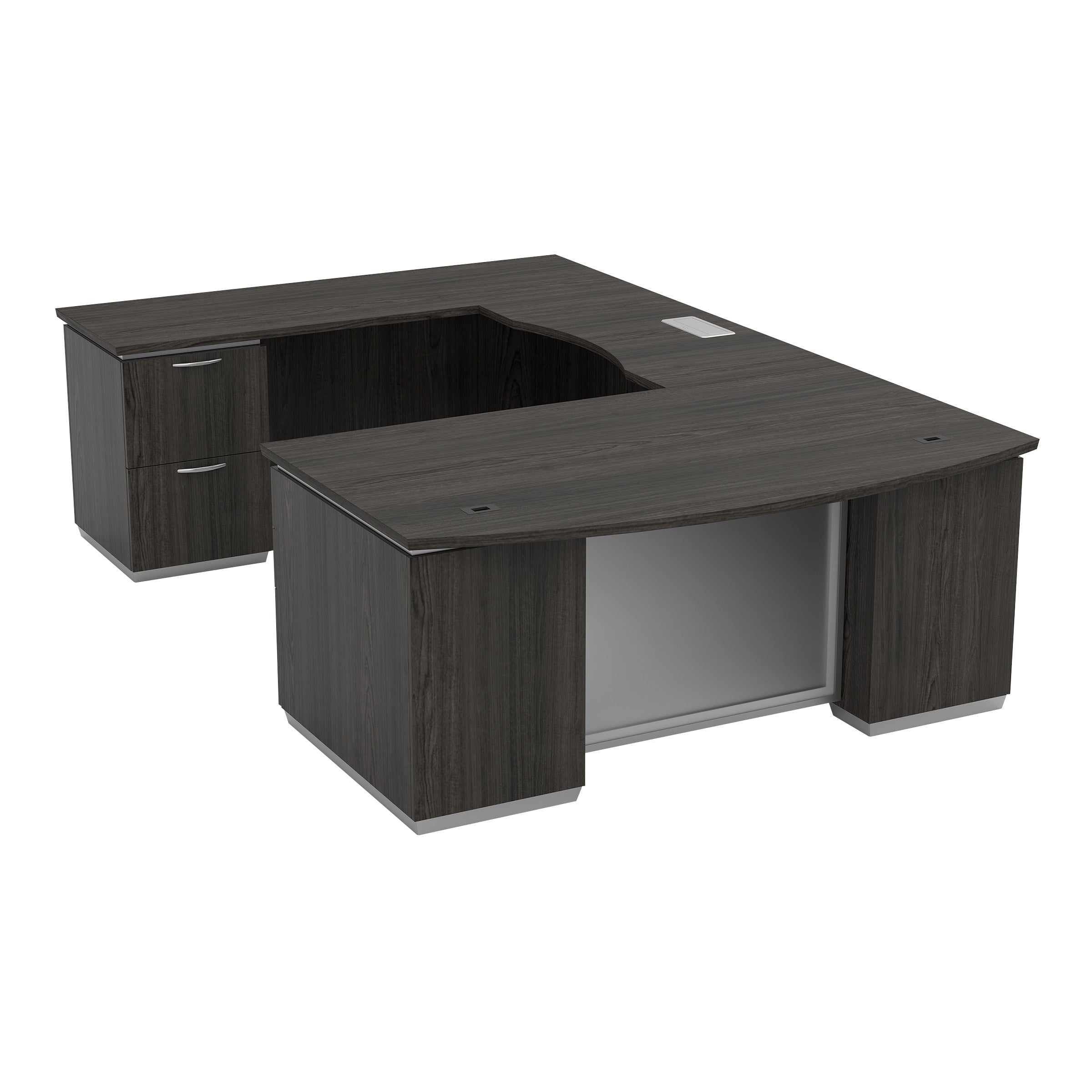 Tuxedo U-Shape w/ Bridge on Left 72x114 - Slate Grey