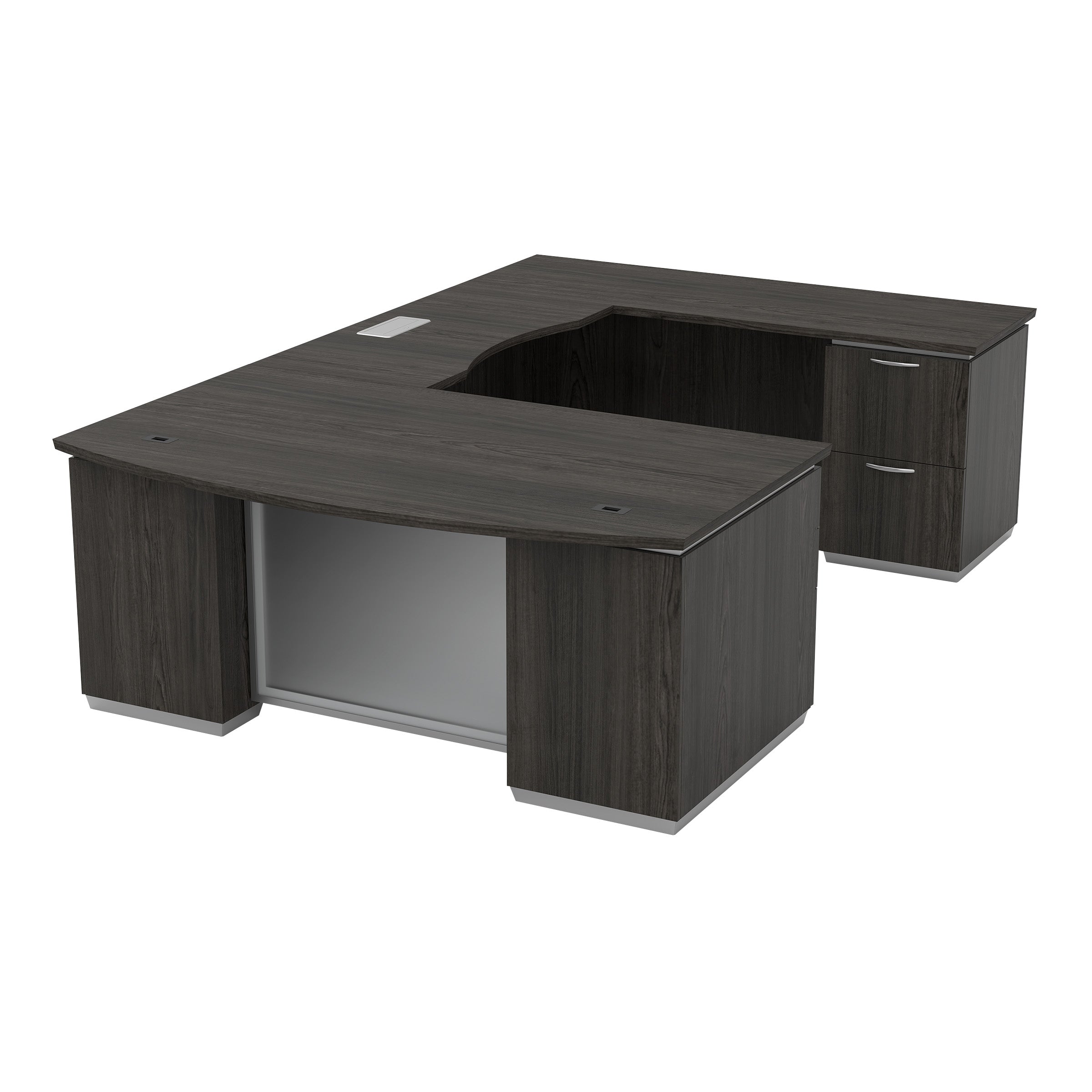 Tuxedo U-Shape w/ Bridge on Right 72x114 - Slate Grey