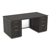 Tuxedo Double Pedestal Desk 72x36 - Slate Grey