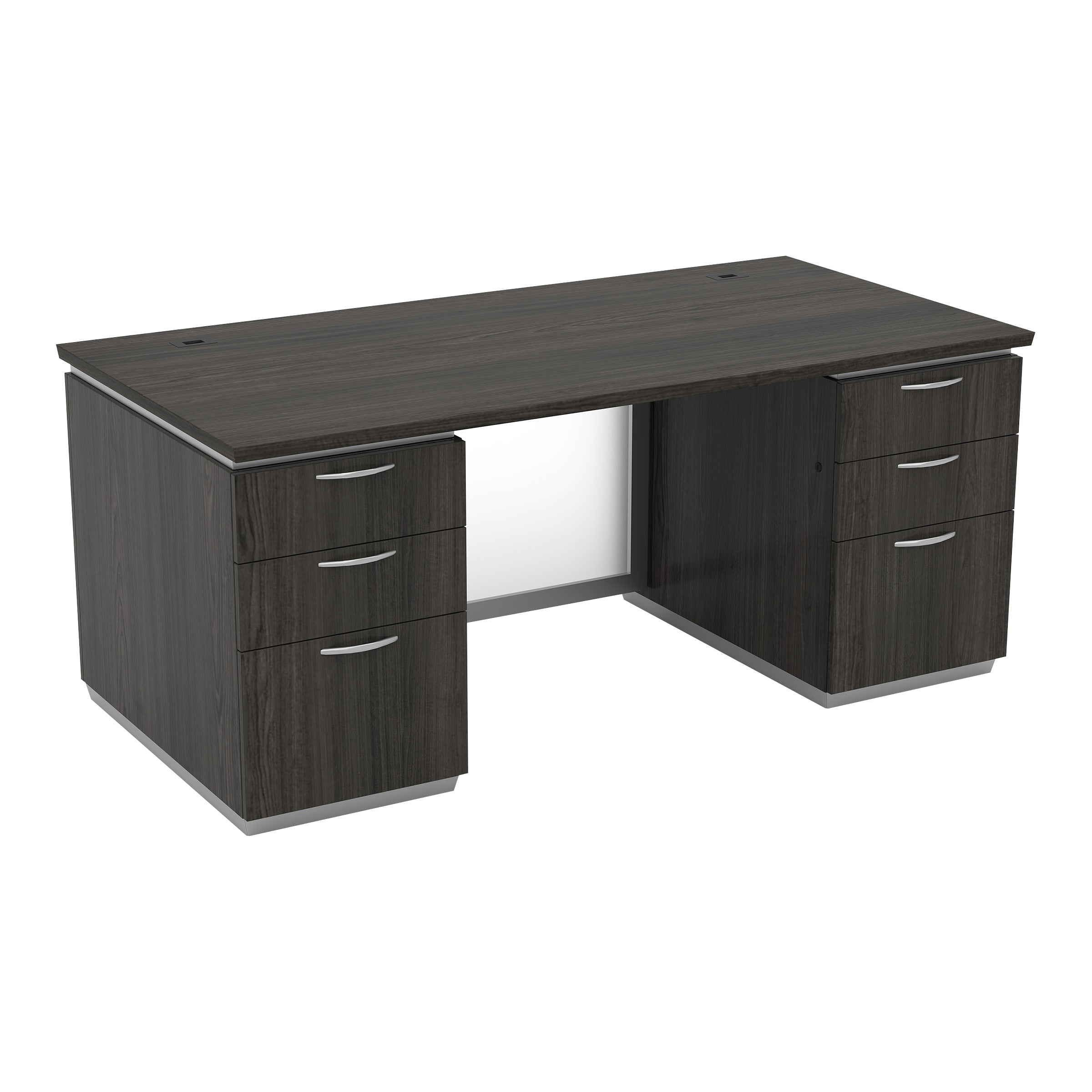 Tuxedo Double Pedestal Desk 72x36 - Slate Grey