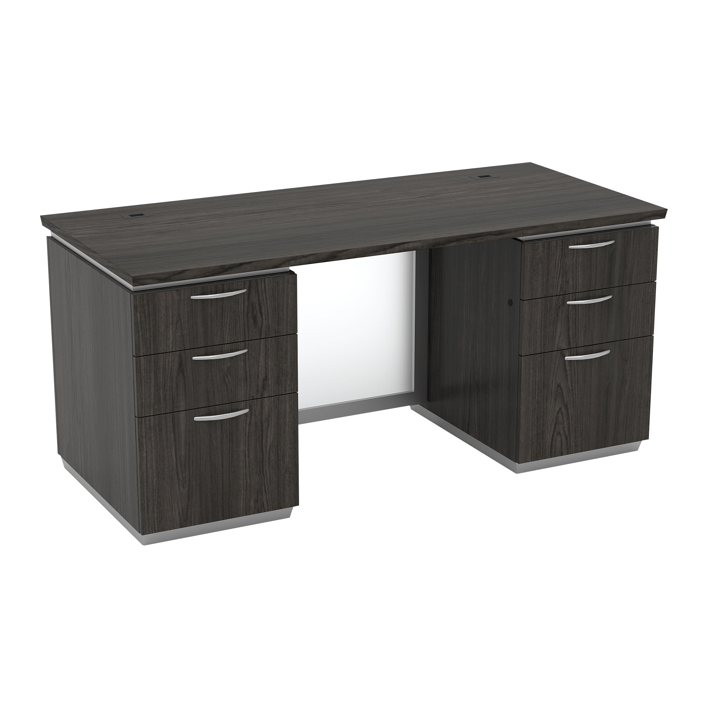 Tuxedo Double Pedestal Desk 66x30 - Slate Grey