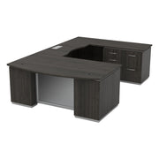Tuxedo U-Shape w/ Right Bridge + MultiFile Pedestal 72x114 - Slate Grey
