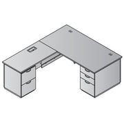 Tuxedo L-Shape w/ Left Return 66x78 - Slate Grey