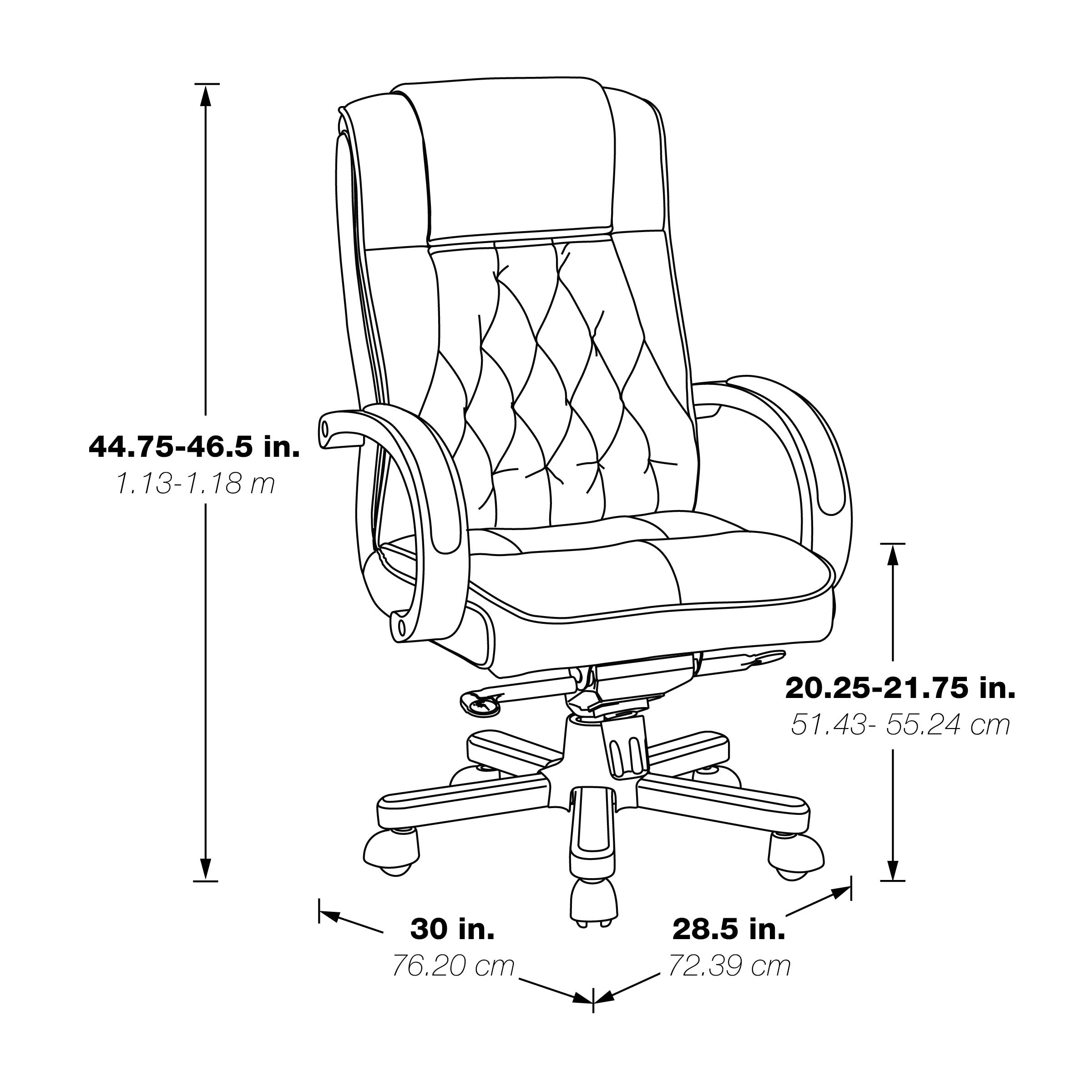 Leather Executive Chair - Black, with Royal Cherry Base