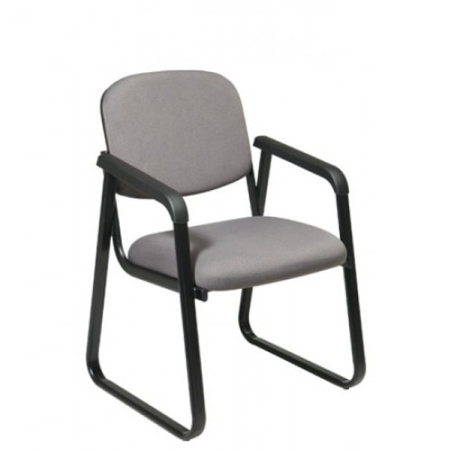 Deluxe Sled Base Arm Chair with Designer Plastic Shell - Custom B Grade Fabric