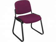 Deluxe Sled Base Armless Chair with Designer Plastic Shell - Custom A Grade Fabric