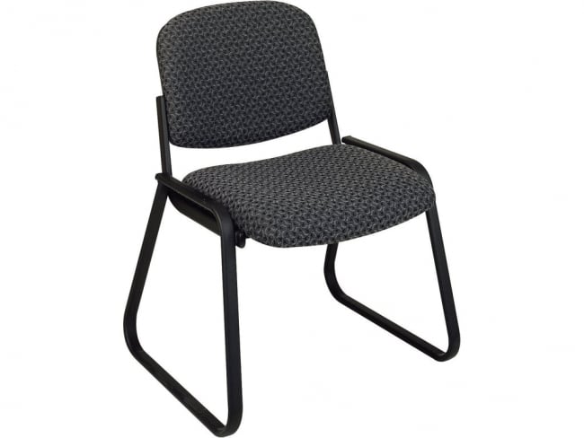 Deluxe Sled Base Armless Chair with Designer Plastic Shell - Custom C Grade Fabric