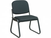 Deluxe Sled Base Armless Chair with Designer Plastic Shell - Custom R Grade Fabric