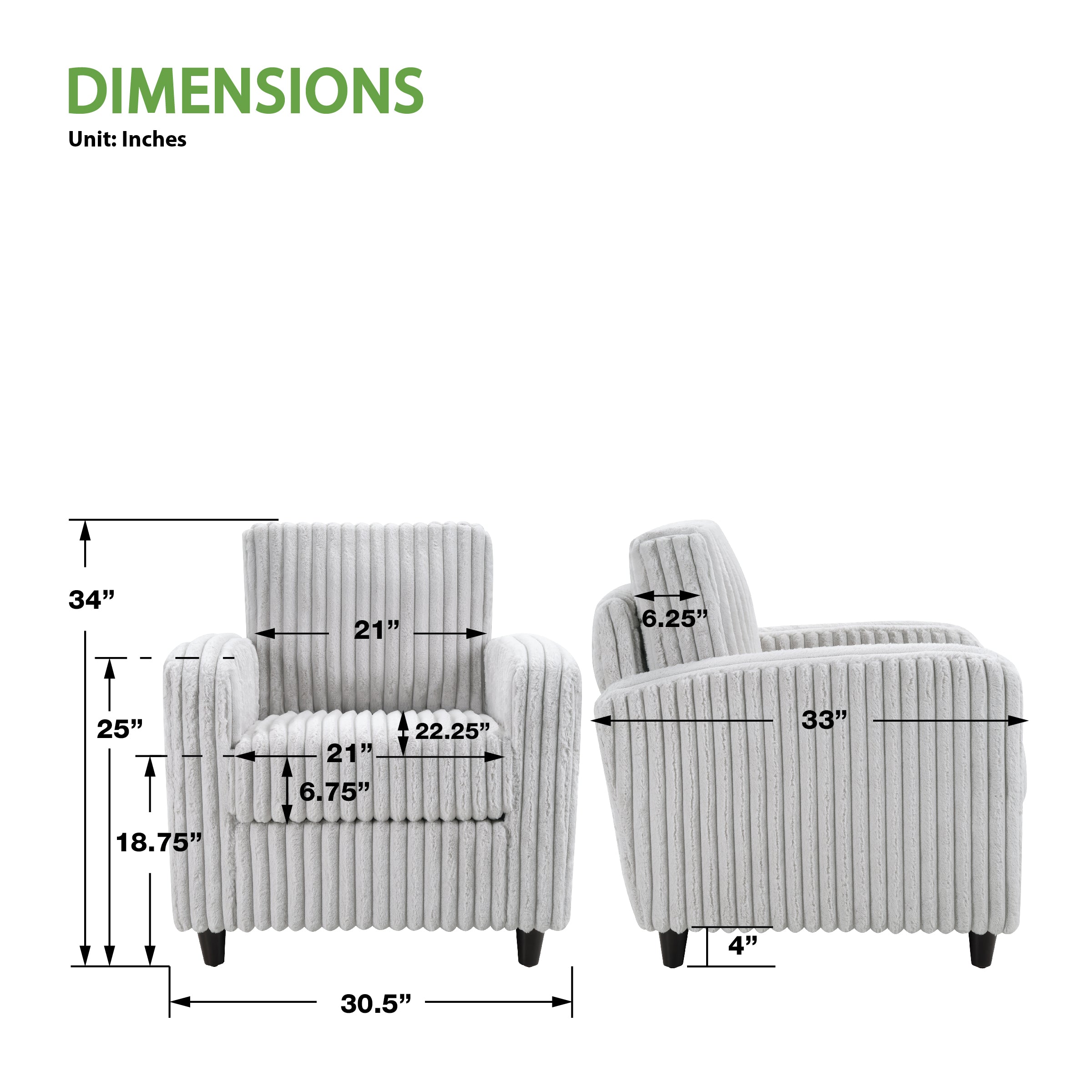 Venus Club Chair - Fog Cord