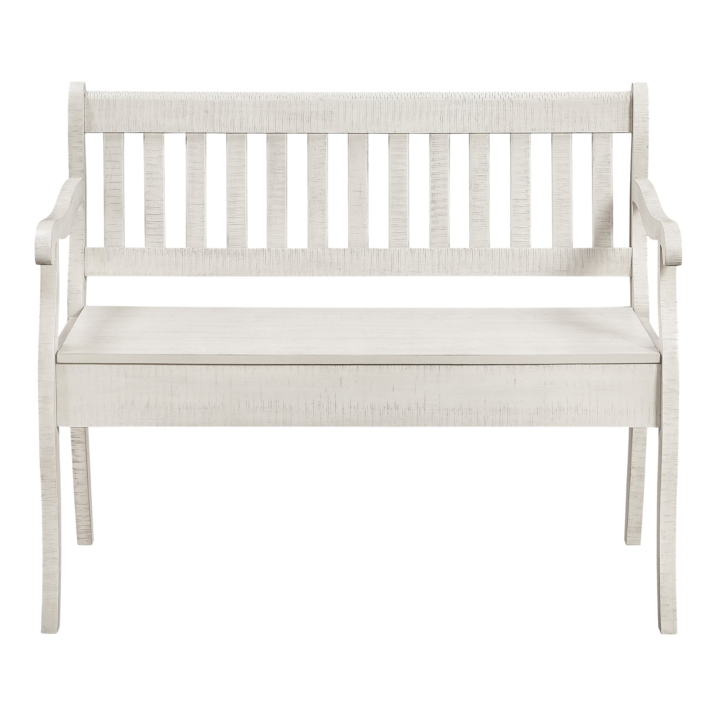 Wakefield Entryway Storage Bench in Destressed White Finish