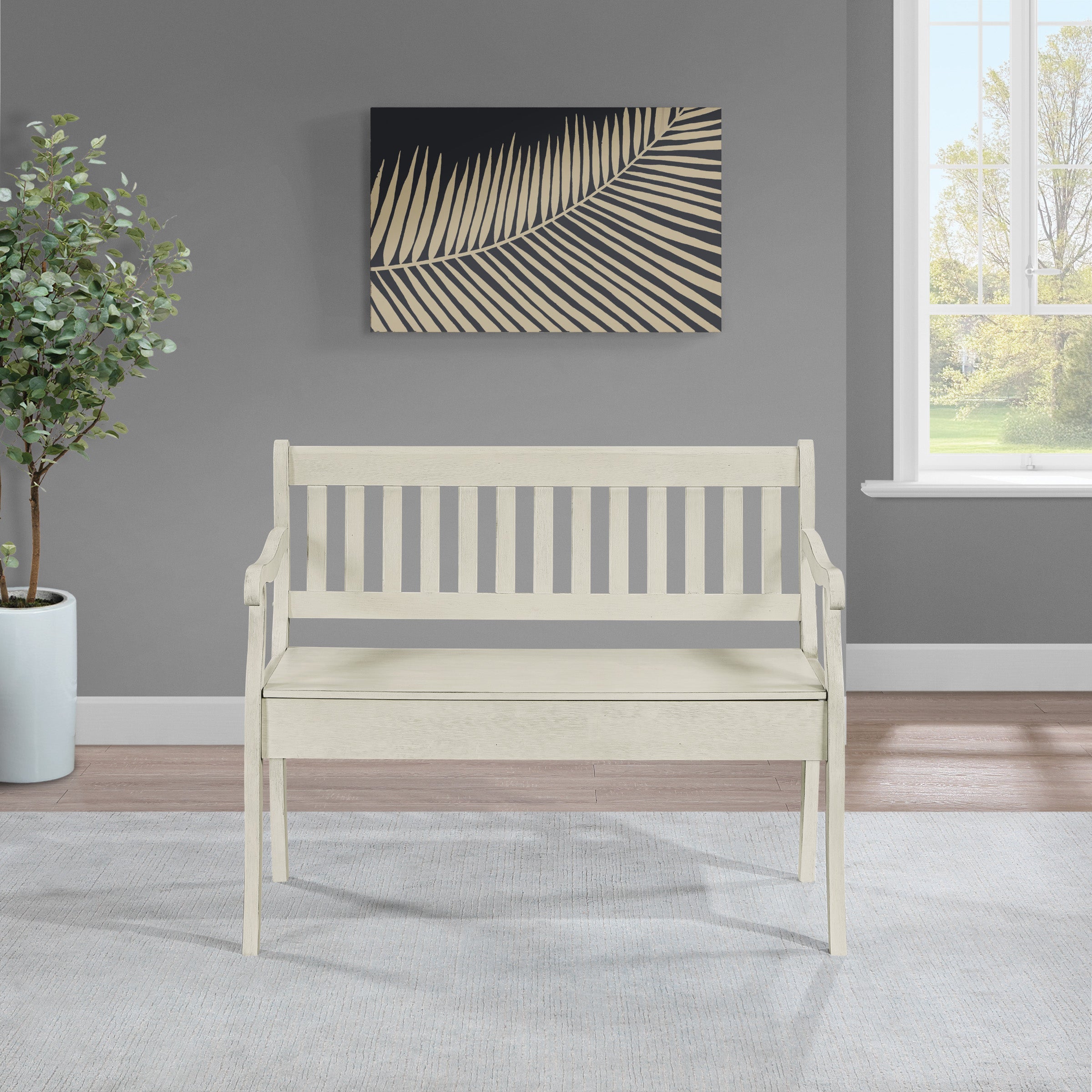 Wakefield Entryway Storage Bench in White Finish