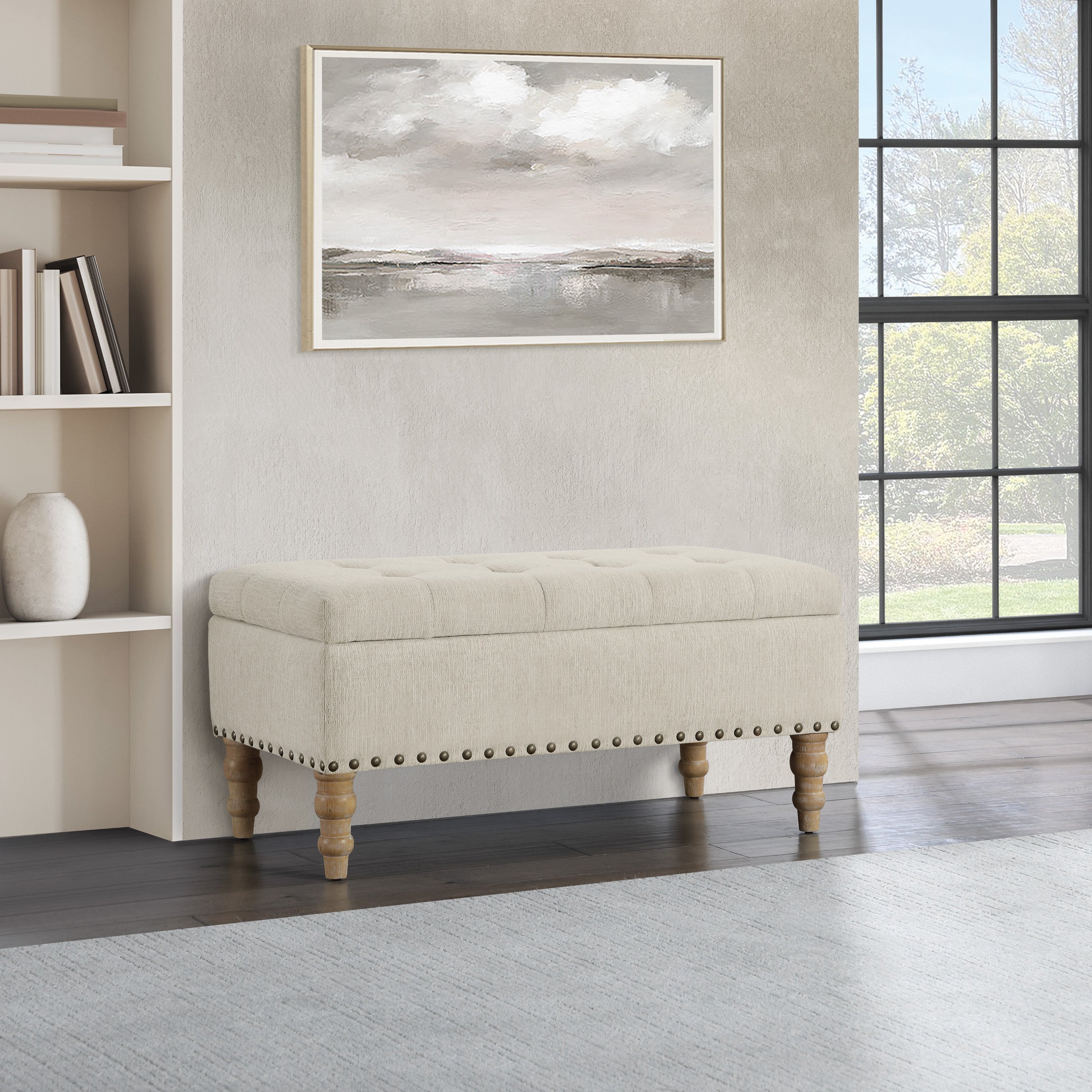Woodbury Storage Bench - Linen