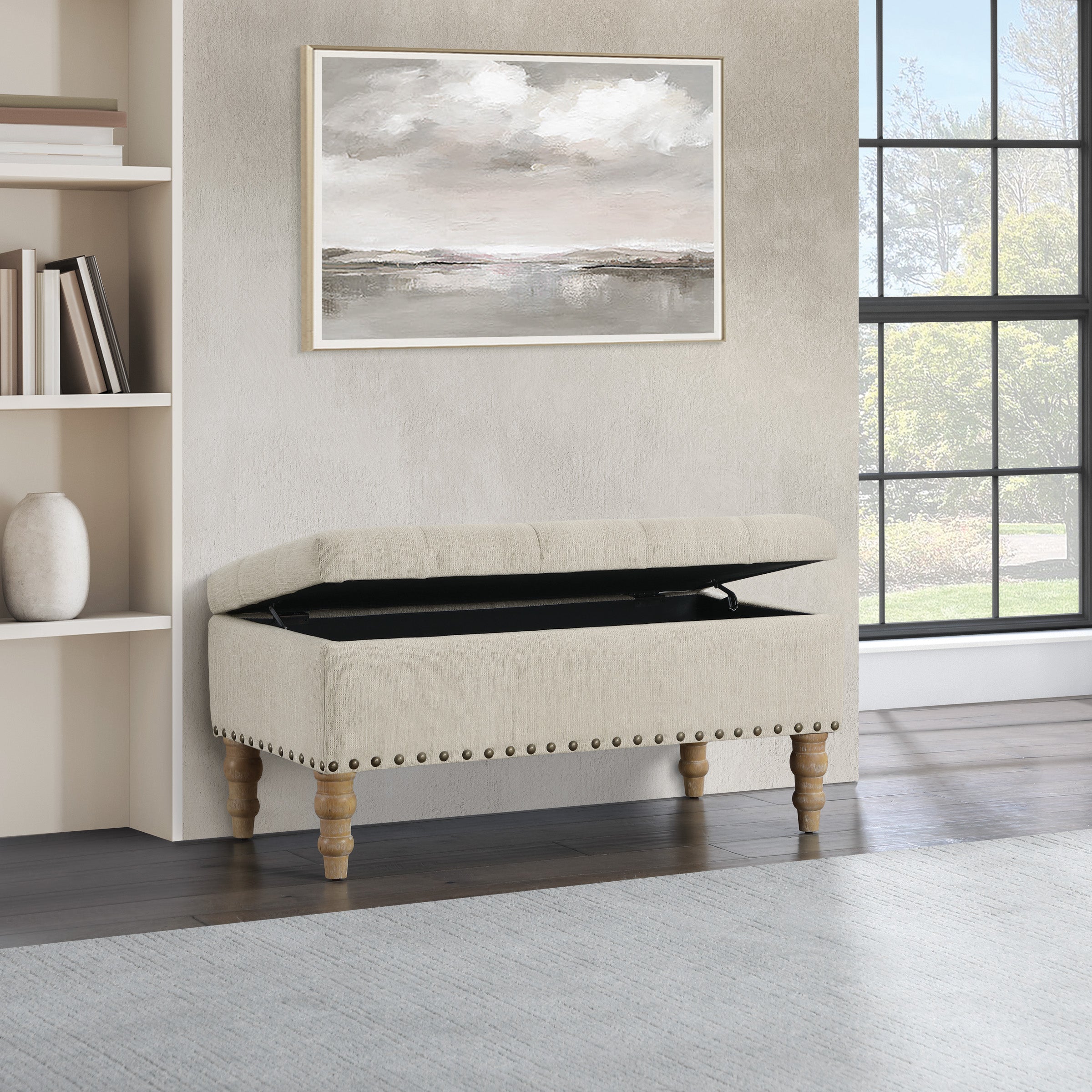 Woodbury Storage Bench - Linen
