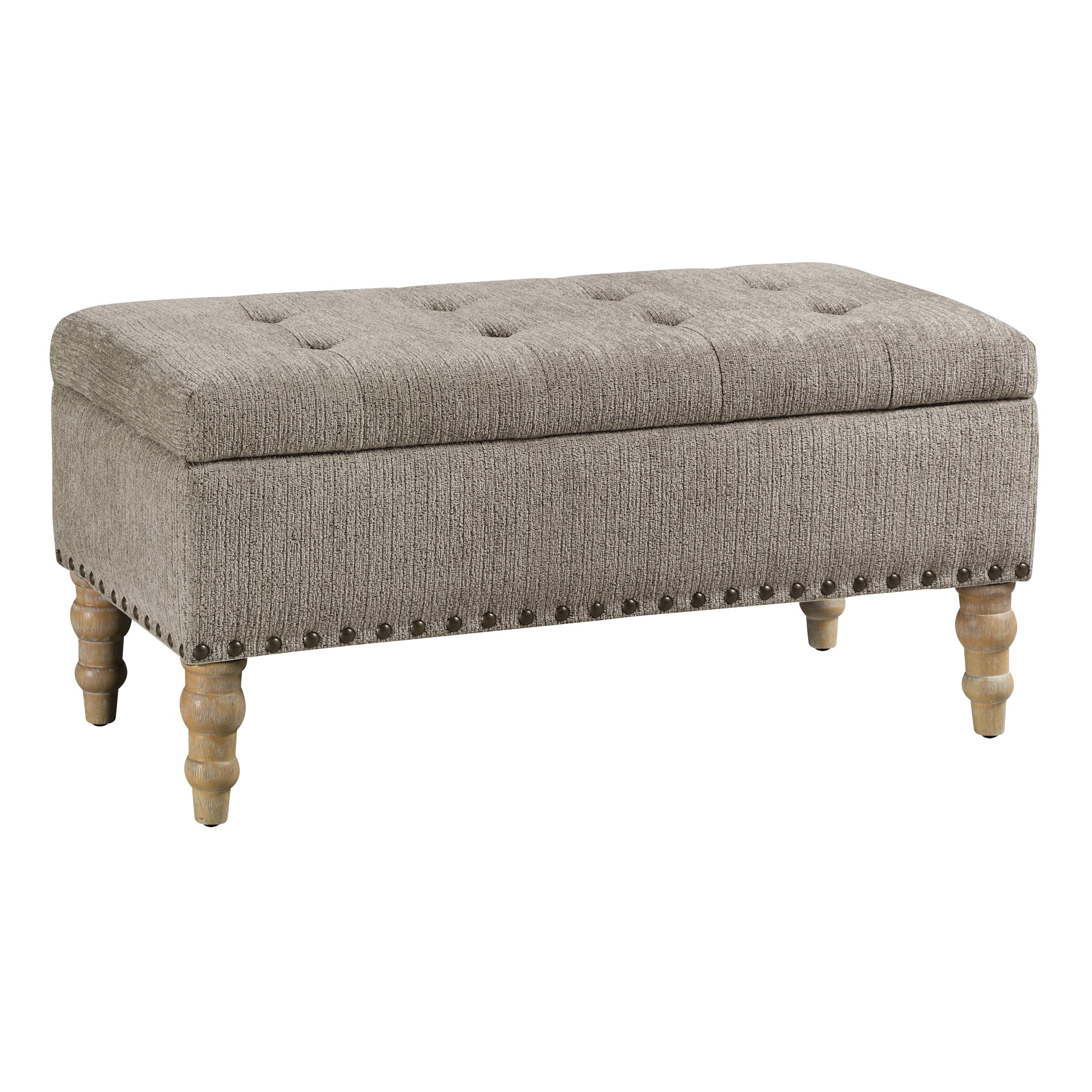 Woodbury Storage Bench - Taupe
