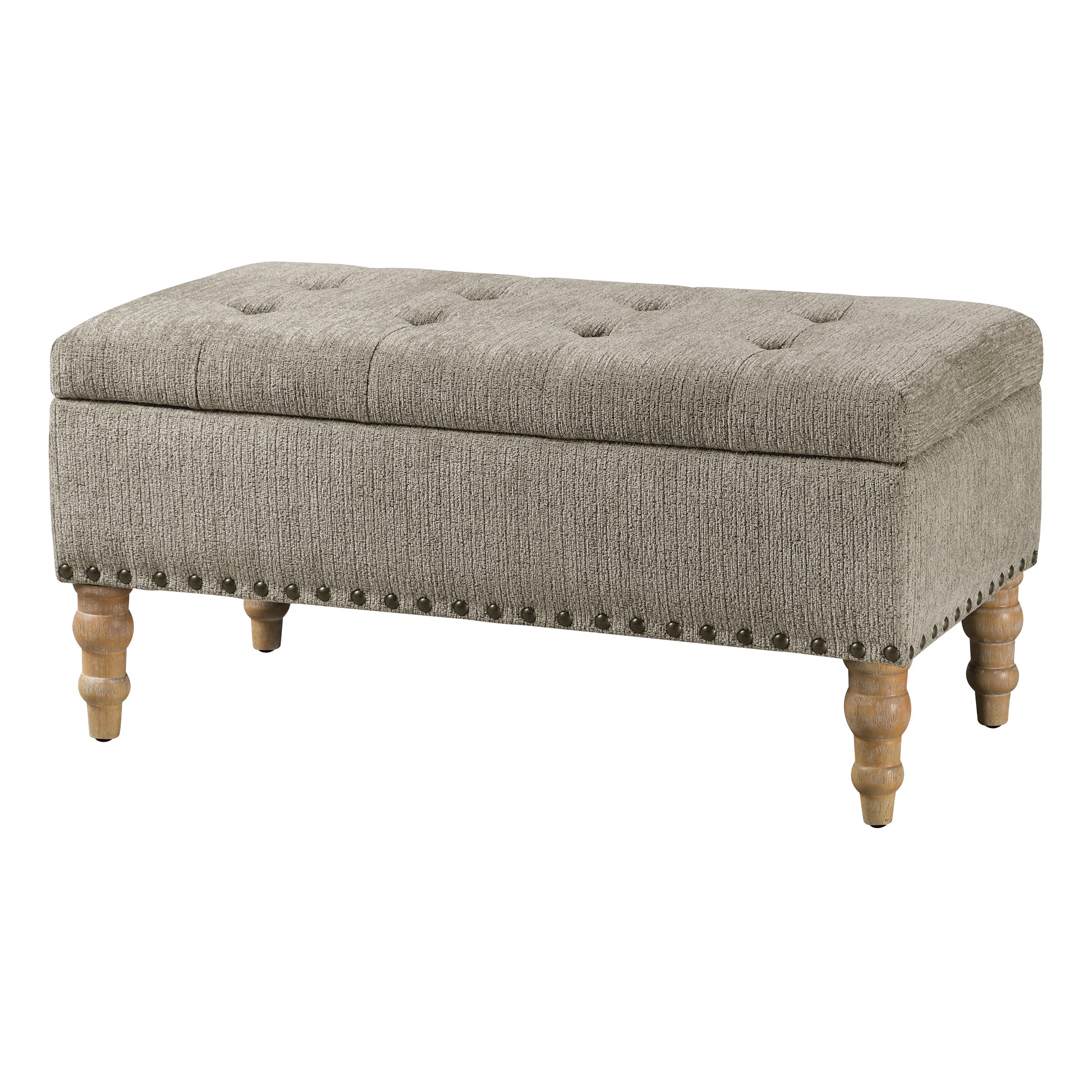Woodbury Storage Bench - Taupe