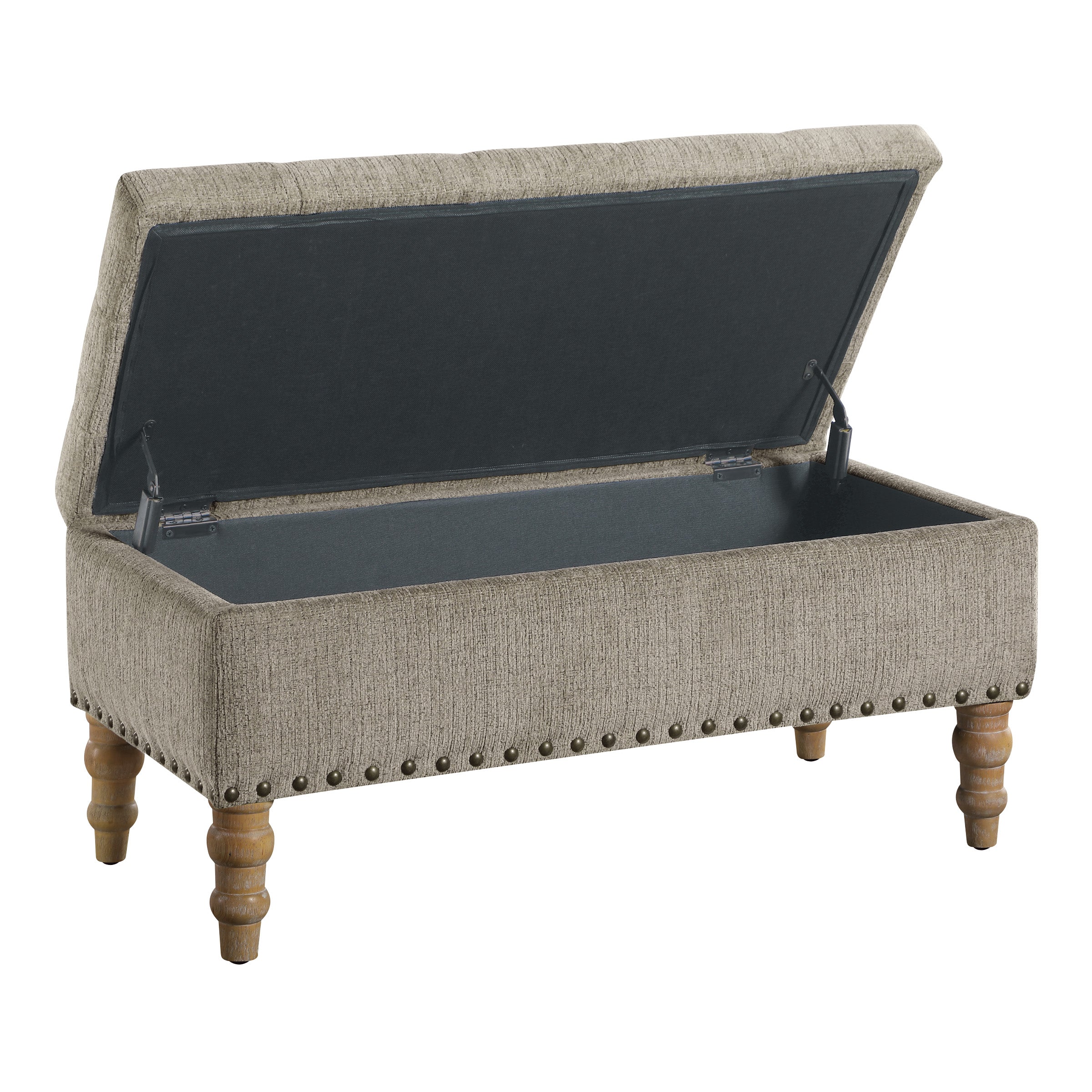 Woodbury Storage Bench - Taupe