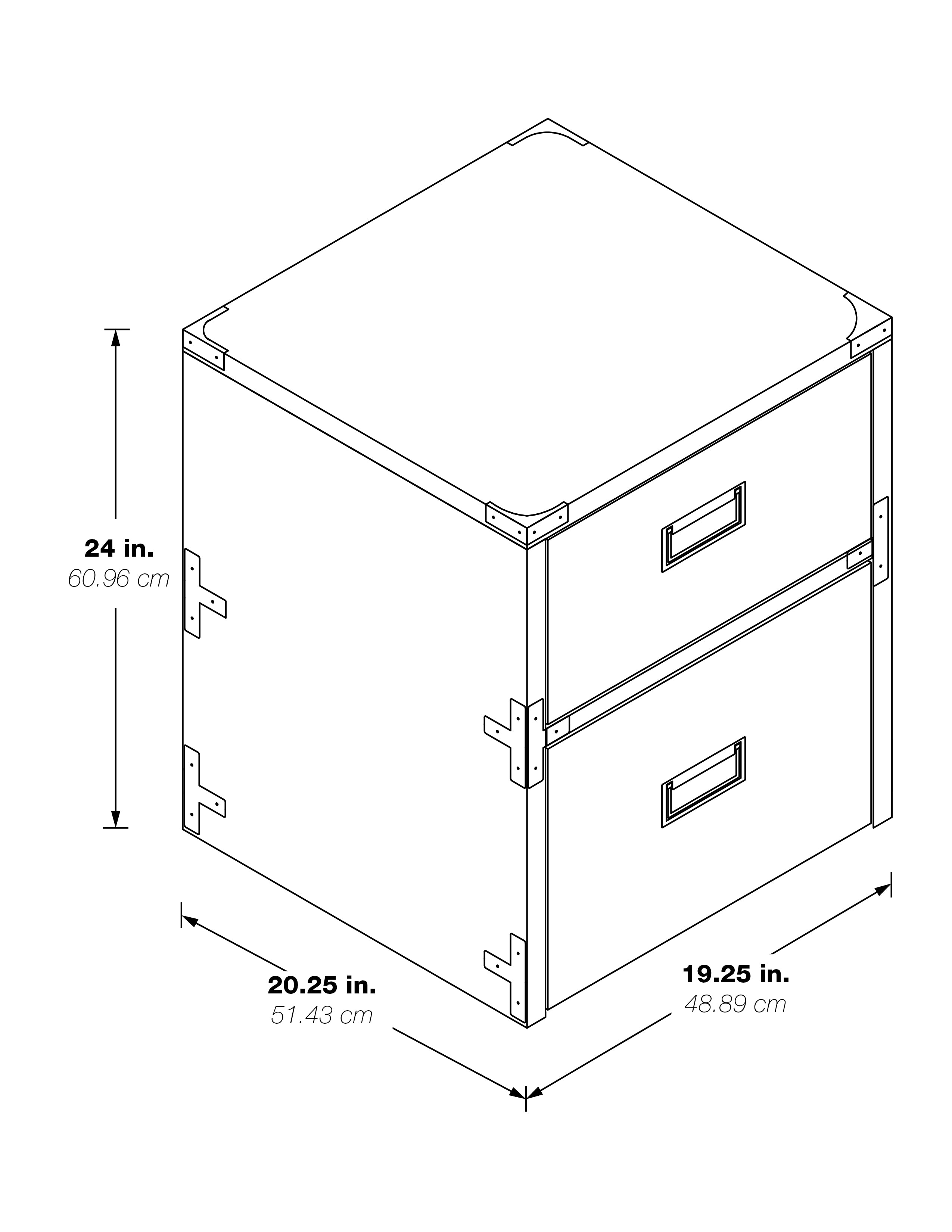 Wellington 2 Drawer File Cabinet - Grey