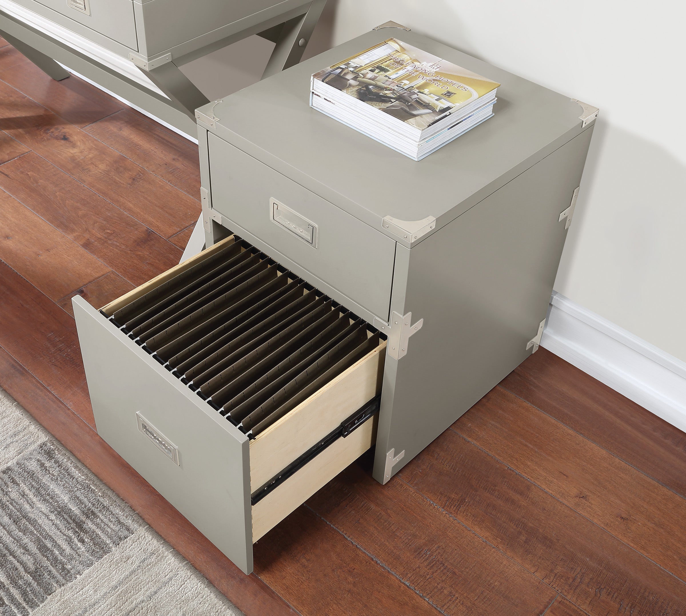 Wellington 2 Drawer File Cabinet - Grey