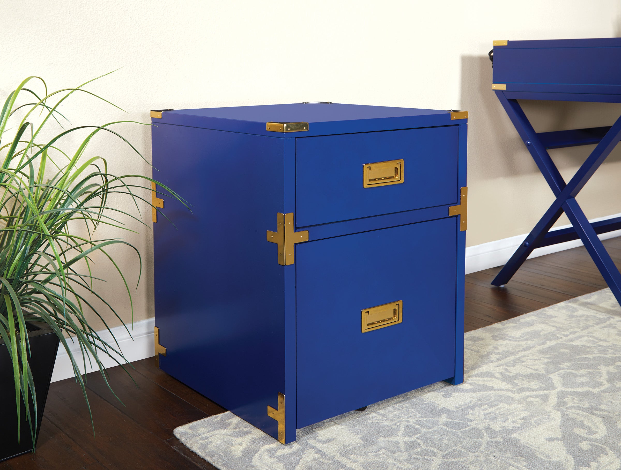 Wellington 2 Drawer File Cabinet - Lapis Blue
